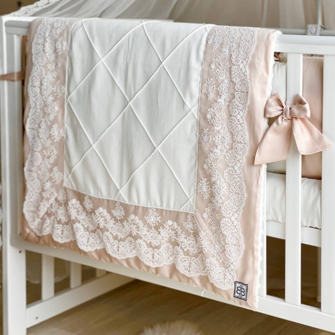 Set lenjerie Patut Copii Bebe 8 piese Classic Ivory (2)
